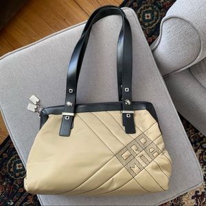 Cromia bag made in Italy. Tan with leather trim